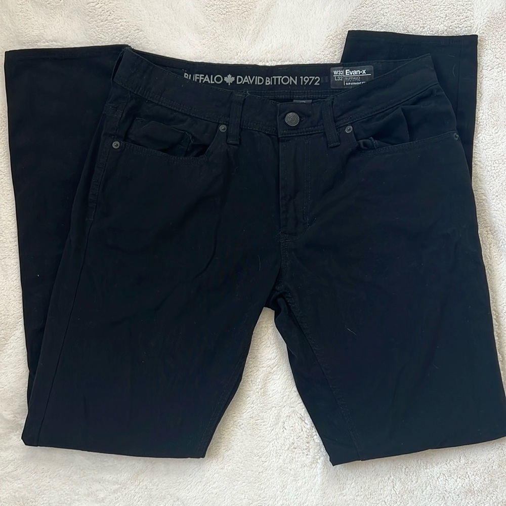 Buffalo David Bitton Evan-x slim straight stretch black jeans